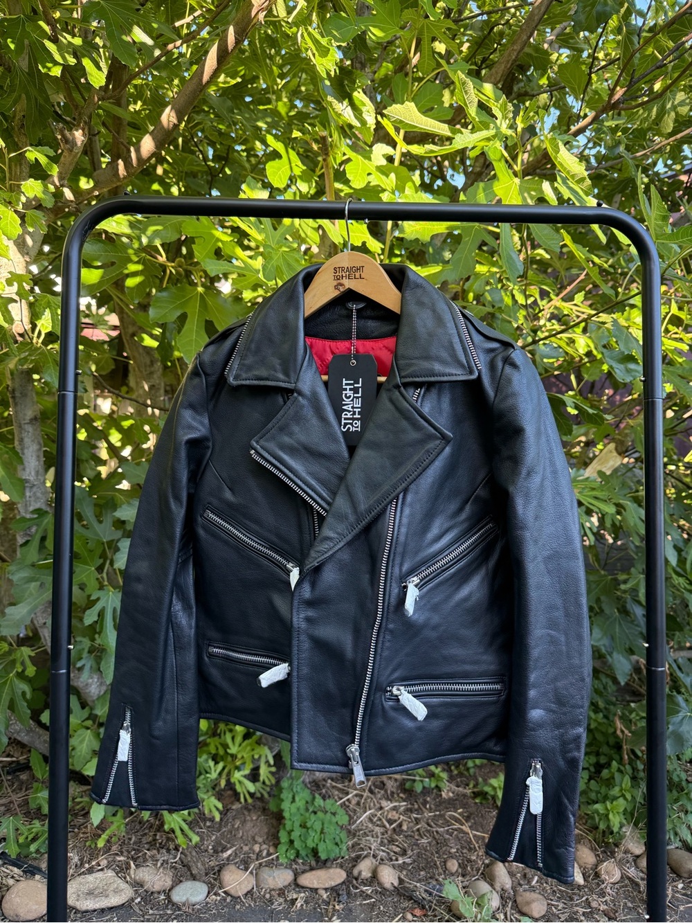 NWT Black Leather Biker Jacket - Men's